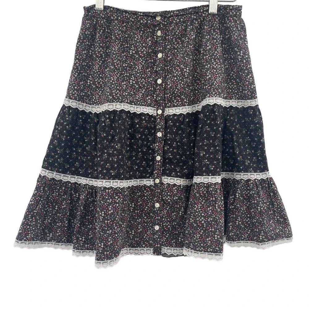 Vintage Jessica's Gunnies Tiered Ditsy Floral Prairie Skirt